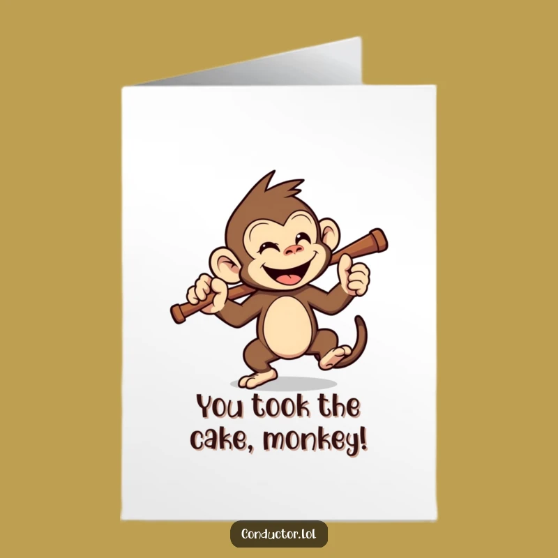 Free Printable Monkey Maestro Congrats Card: Funny Downloadable Gift