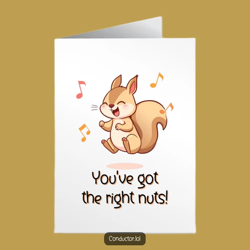 Free Printable Squirrel Musician Card - Funny Downloadable Congrats for Musical Jumps