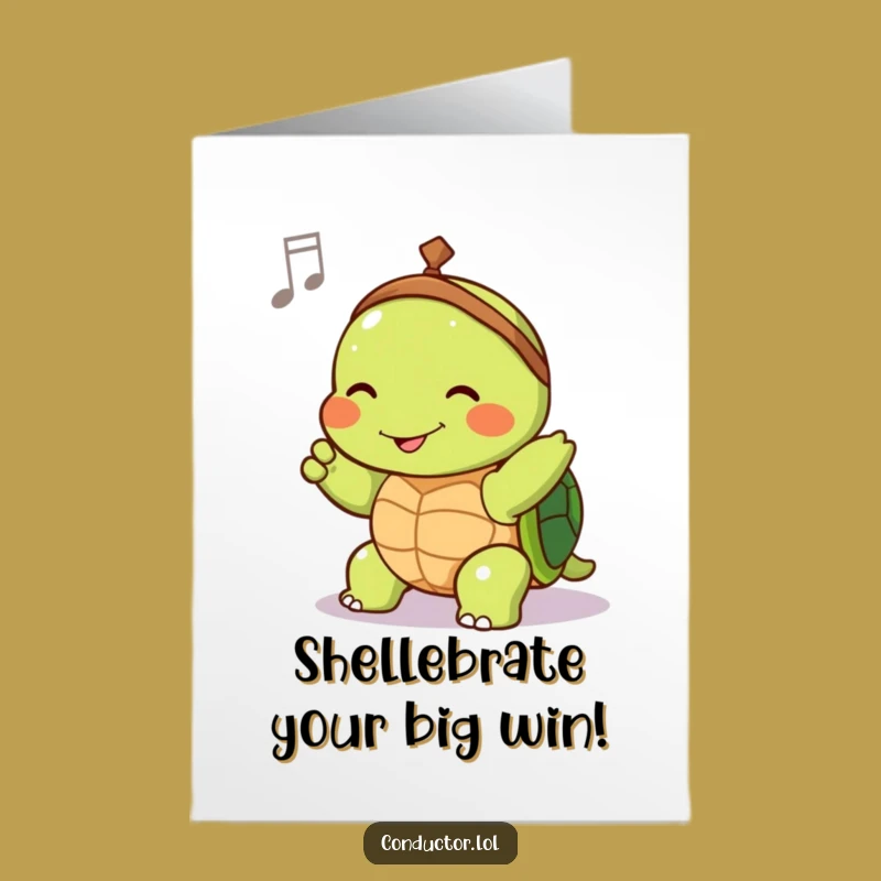Free Printable Turtle Conductor Congrats Card - Funny Downloadable Gift for Triumphs
