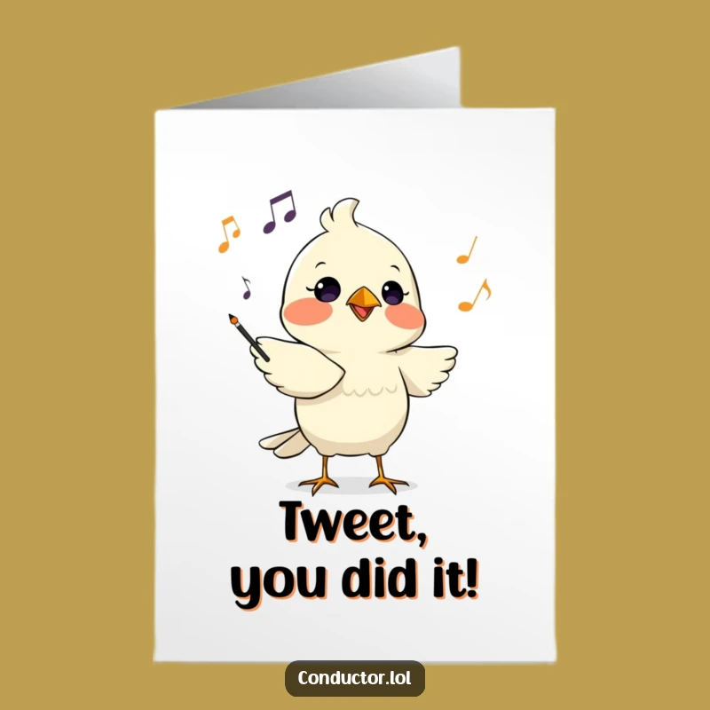 Free Printable Bird Conductor Congrats Card - Funny Downloadable Gift for Triumphs