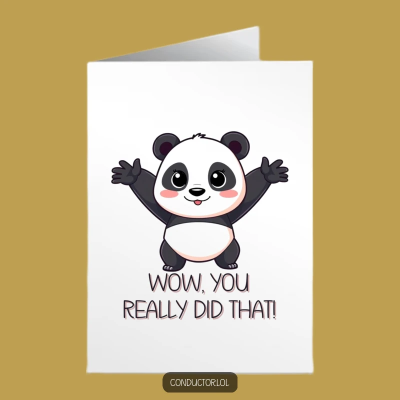 Free Printable Congrats Card: Panda's Grand Gesture for Your Big Win!