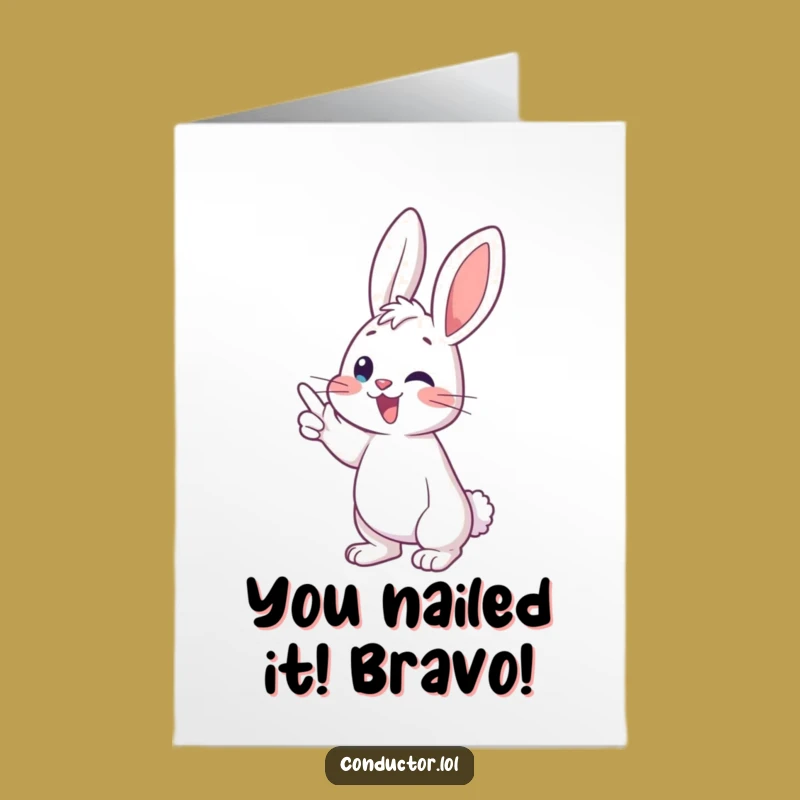 Free Printable Congrats Card: Funny Bunny Hits the High Note, Perfect DIY Gift!