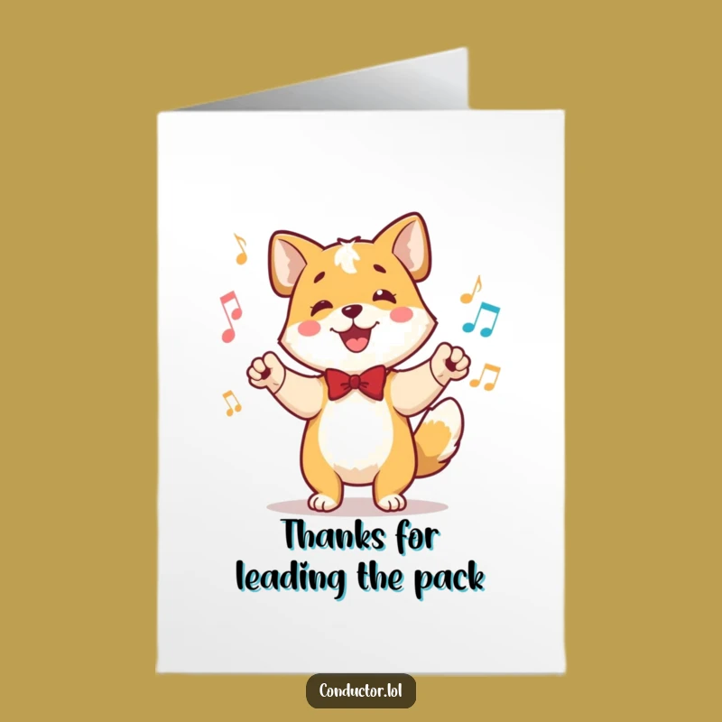 Free Printable Dog Conductor Thank You Card - Grateful Downloadable Message