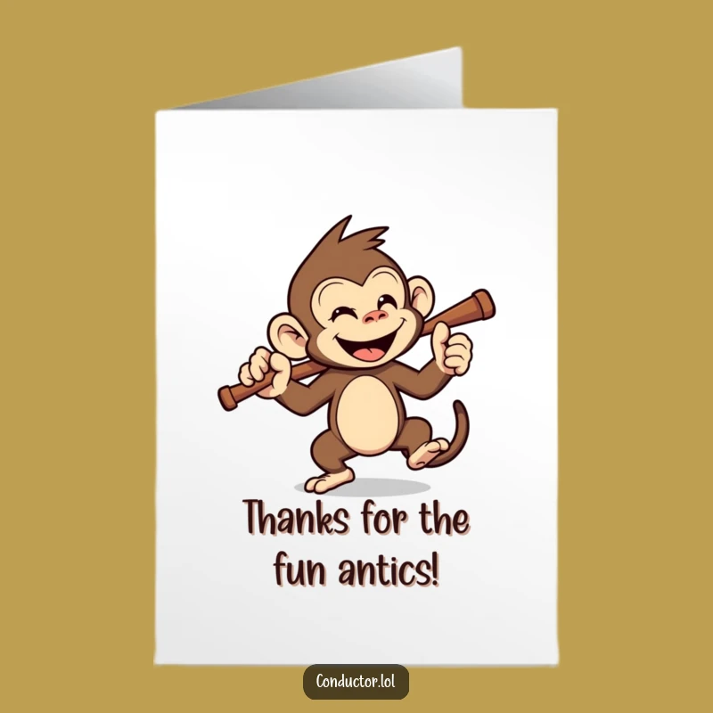 Free Printable Monkey Maestro Thank You Card: Funny Downloadable Gift