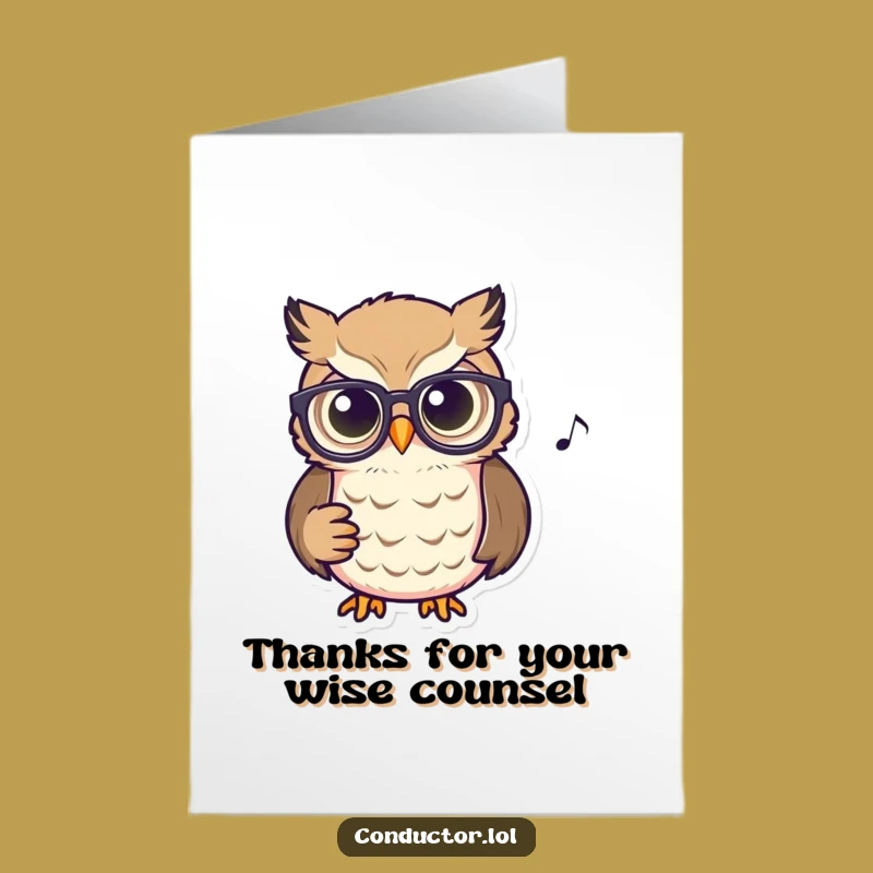 Free Printable Owl Maestro Card - Funny Downloadable Thanks for Musical Insight