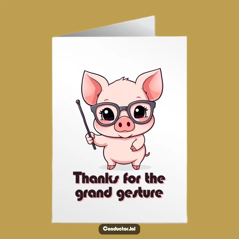 Free Printable Piglet Professor Thank You Card - Humorous Downloadable Gift for Gratitude