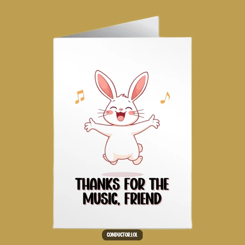 Free Printable Rabbit Conductor Card - Funny Downloadable Thanks for Musical Support