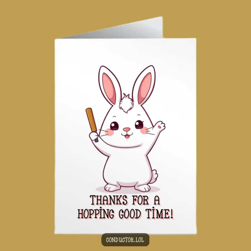 Free Printable Rabbit Maestro Thank You Card - Kind Funny Downloadable Gift