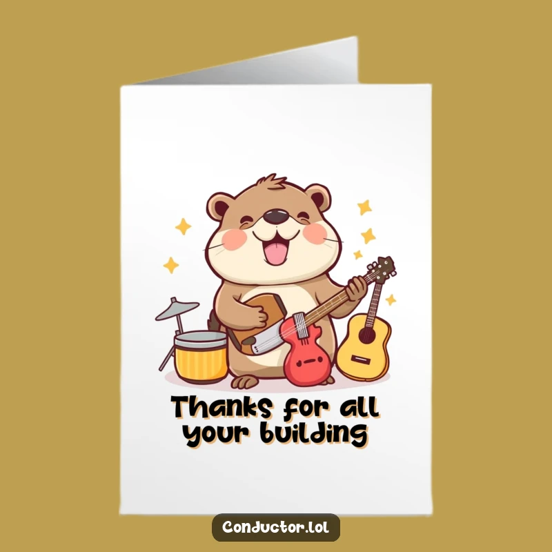 Free Printable Thank You Card: Beaver's Musical Order, Perfect Downloadable Gift