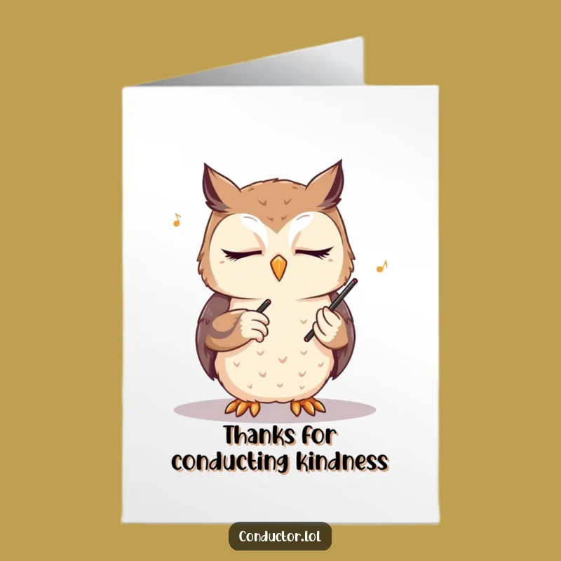 Free Printable Thank You Card: Owl Orchestrates Your Gratitude!