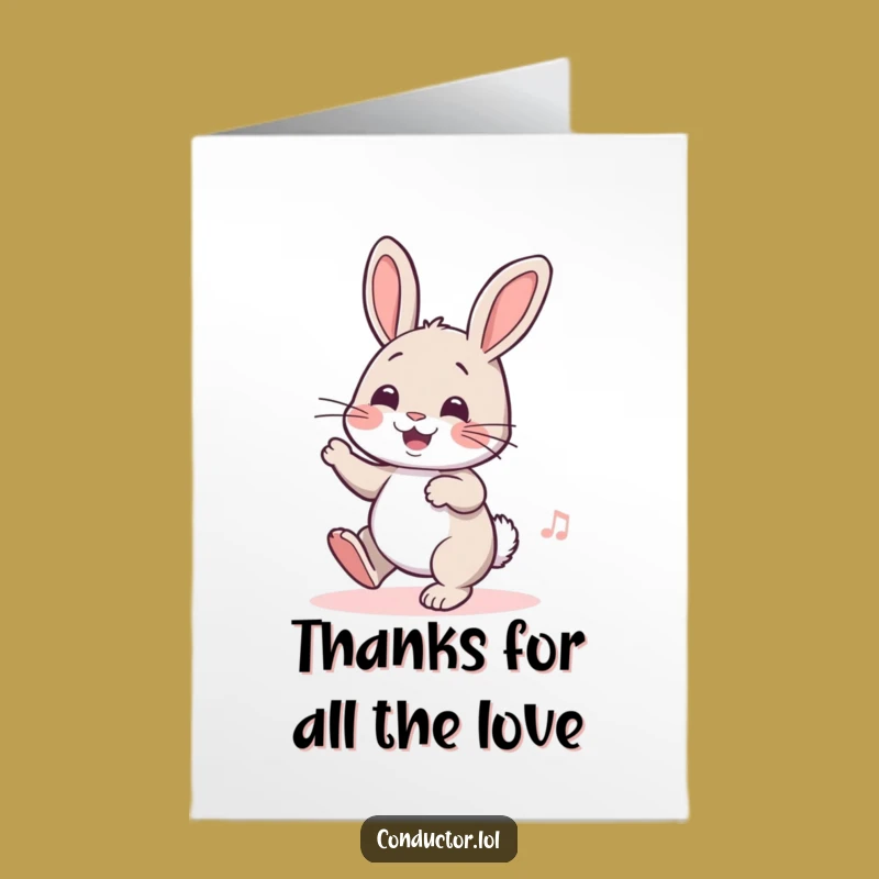 Free Printable Thank You Card: Rabbit Tapping Foot Funny Downloadable Gift