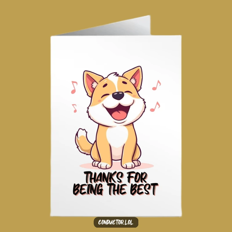 Free Printable Dog Thank You Card: Funny Barking Appreciation Downloadable