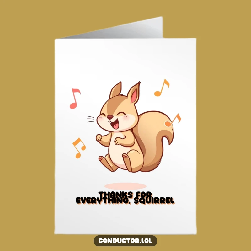 Free Printable Squirrel Musician Card - Funny Downloadable Thanks for Musical Assistance
