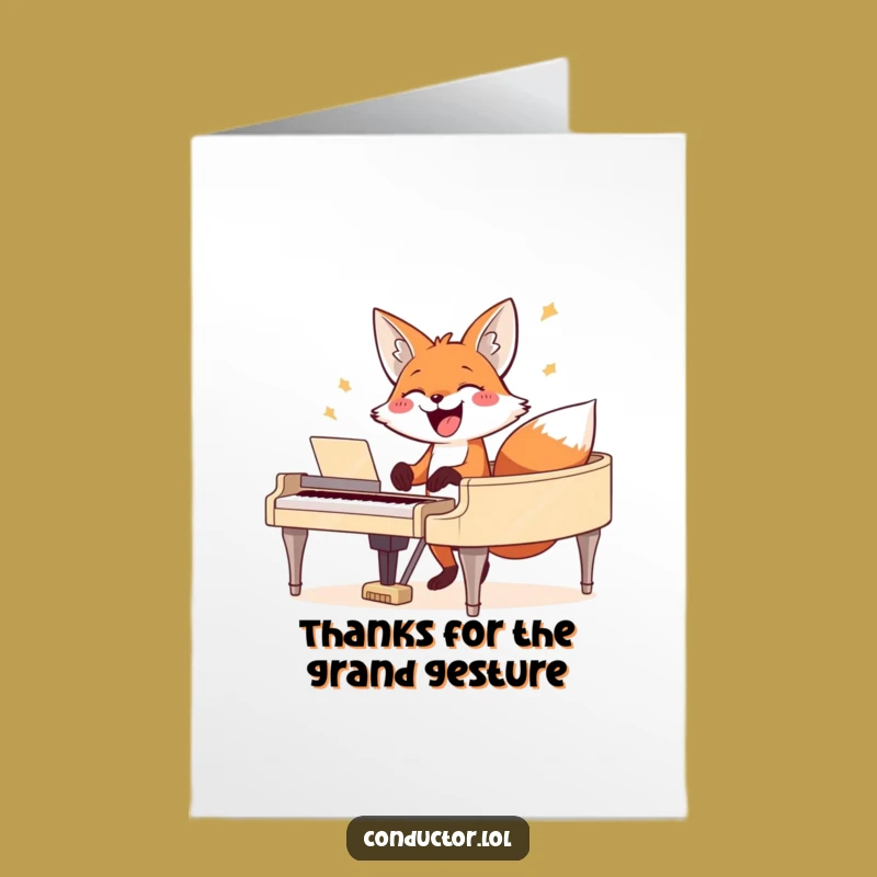 Free Printable Fox Thank You Card: Funny Musical Appreciation Downloadable