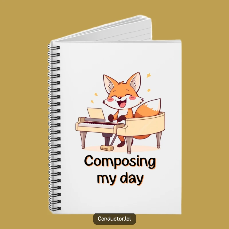 Funny Fox Piano Notebook - Compose Your Thoughts with Musical Humor
