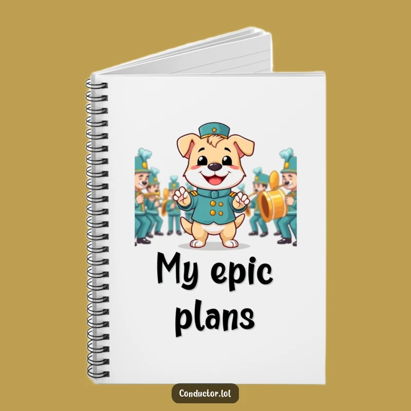 Funny Dog Band Director Notebook, Pooch's Marching Band Jotting Journal