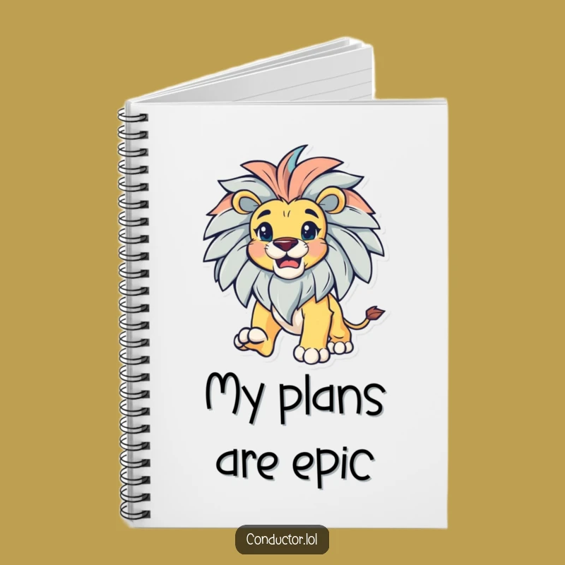 Funny Lion Leading Notebook: Bold Journal, Majestic Planner Gift