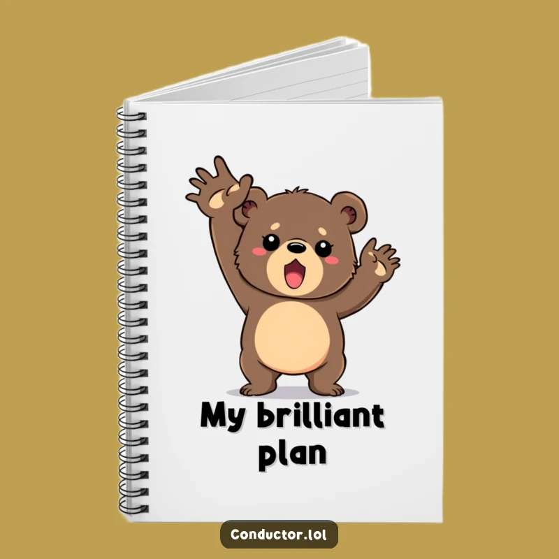 Funny Bear Cub Journal: Determined Cub's Grand Gesture Notebook for Big Ideas