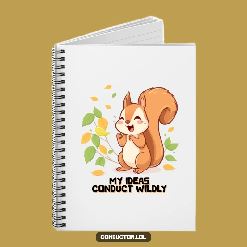 Funny Squirrel Conducting Leaves Notebook: Nature Journal, Cheerful Stationery
