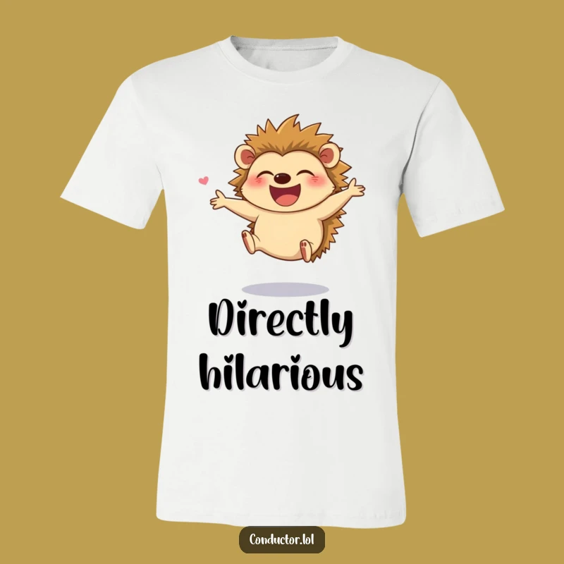 Funny Hedgehog Director T-Shirt - Giggling Maestro Tee for Happy Souls