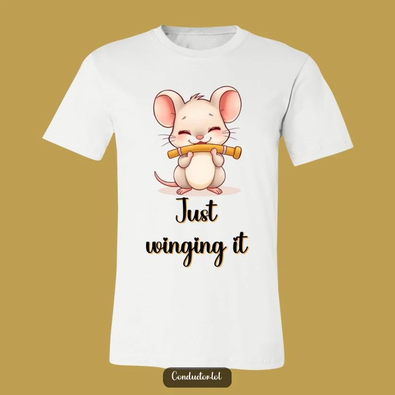 Funny Flute Mouse T-Shirt: Cute Musical Rodent Tee, Hilarious Gift for Animal Lovers