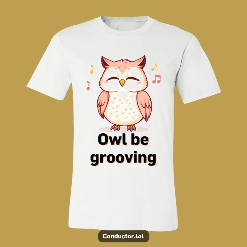 Funny Giggling Owl Music T-Shirt: Groove to Your Own Beat - Great Gift!