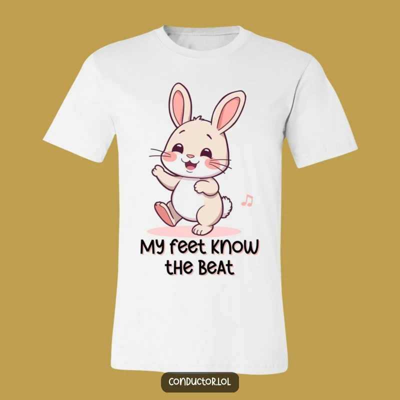 Funny Rabbit T-Shirt: Cheerful Foot-Tapping Fun for Everyday Wear