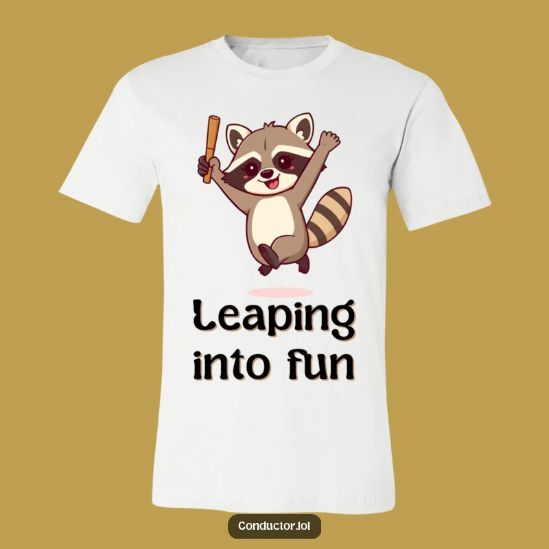 Funny Raccoon Maestro T-Shirt: Wear Your Energetic Musical Passion!