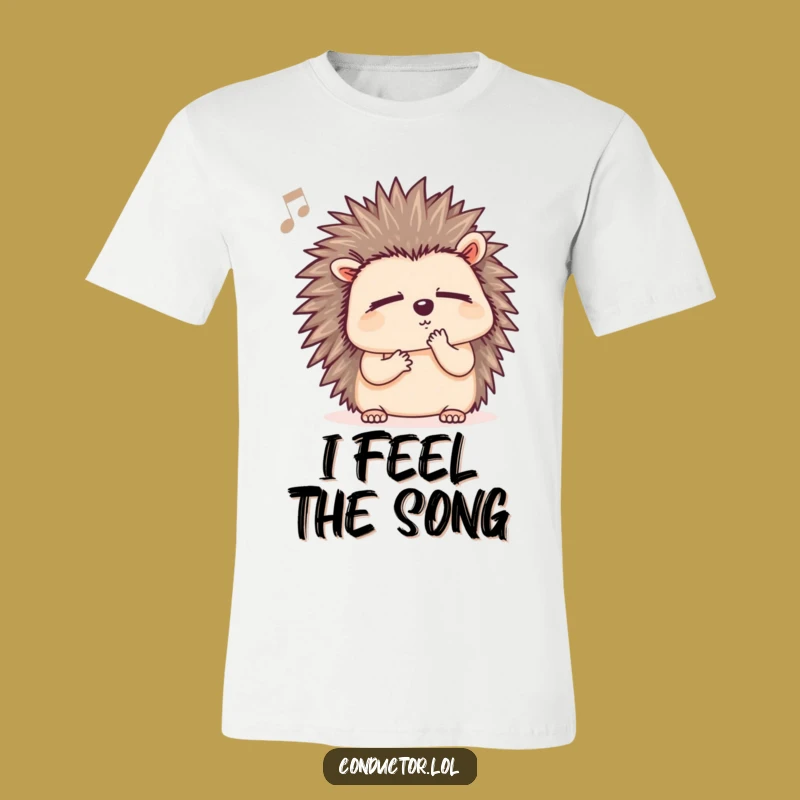 Funny Hedgehog Serenade T-Shirt - A Hilarious Gift for Music-Loving Guys and Gals