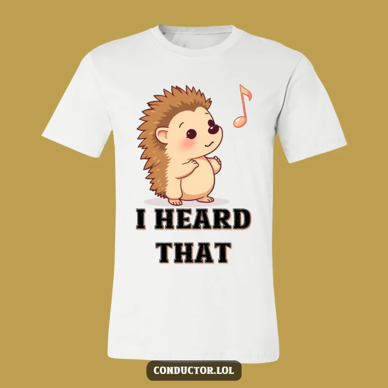 Funny Hedgehog Cue T-Shirt: Comical Gift for Music Enthusiasts