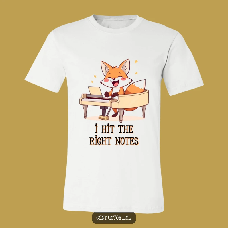 Funny Fox Piano T-Shirt - Rock Out with This Humorous Musical Design