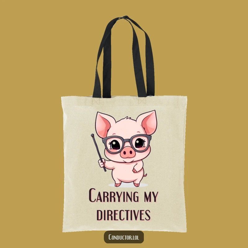 Funny Piglet Orator Tote Bag: A Humorous Gift for Passionate Carriers