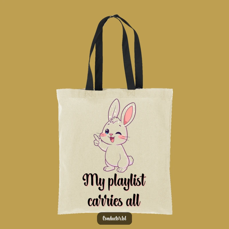 Funny Bunny Conductor Tote Bag: Carry Your Tunes in Style and Laughter