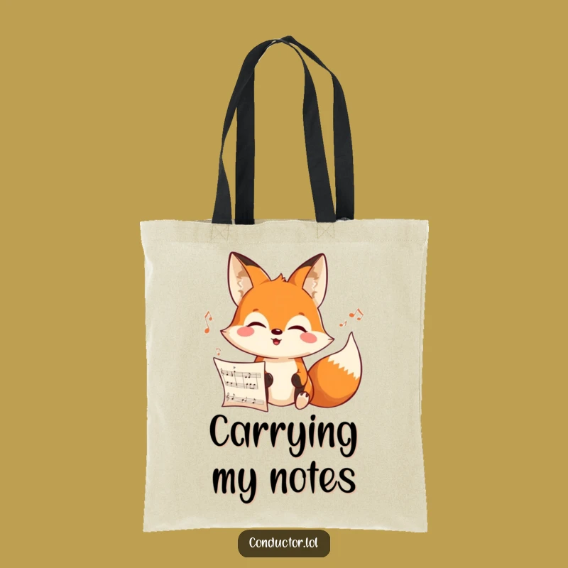 Funny Fox Composer Tote Bag - Carry Your Musical Focus