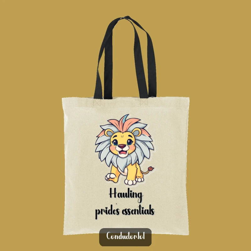 Funny Lion Leading Tote Bag: Bold & Majestic Accessory, Gusto Style