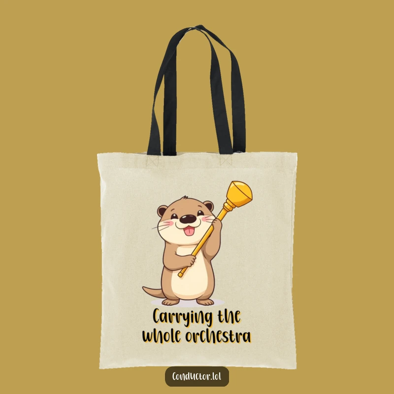 Funny Otter Conductor Tote Bag: Stylish & Hilarious Music Lover Accessory