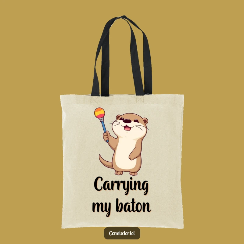 Funny Otter Tote: Cheerful Conductor Bag, Practical Funny Gift!