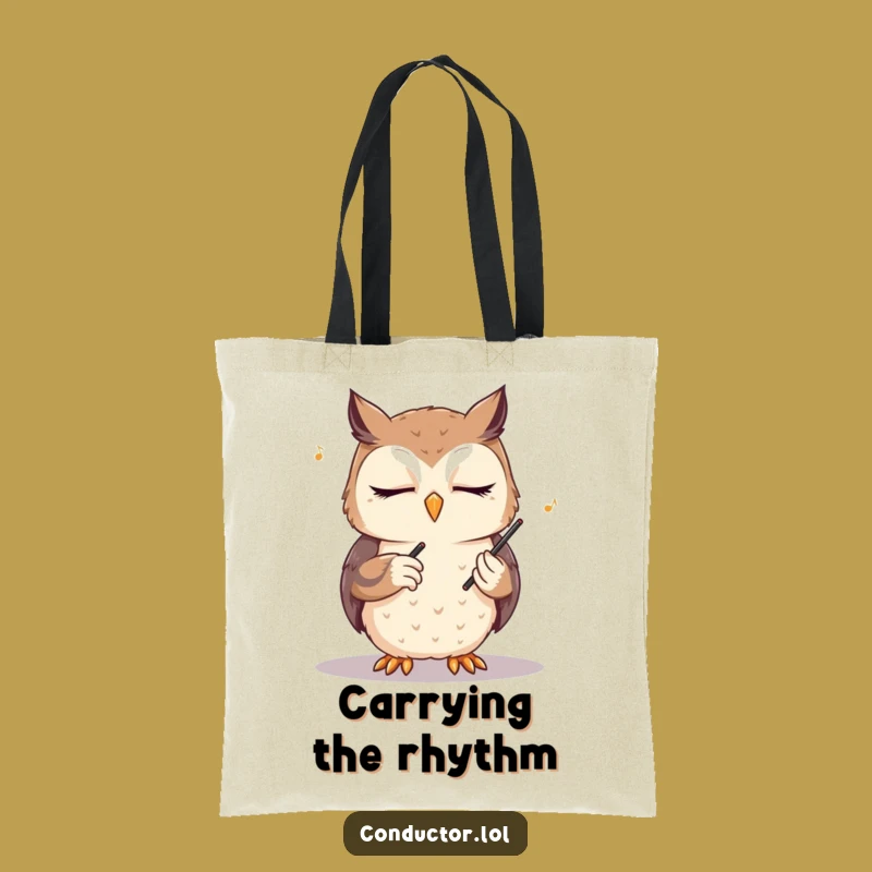 Funny Owl Conductor Tote Bag: Carry Your Music and Mysteries in Style!