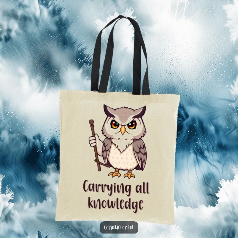 Funny owl leader tote bag, perfect for carrying important items with a wise owl design. A practical, funny gift.