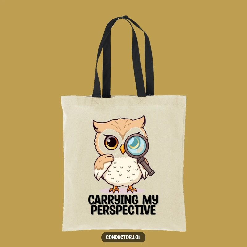 Funny Owl Spyglass Tote Bag: Carry Your Curiosity with Style