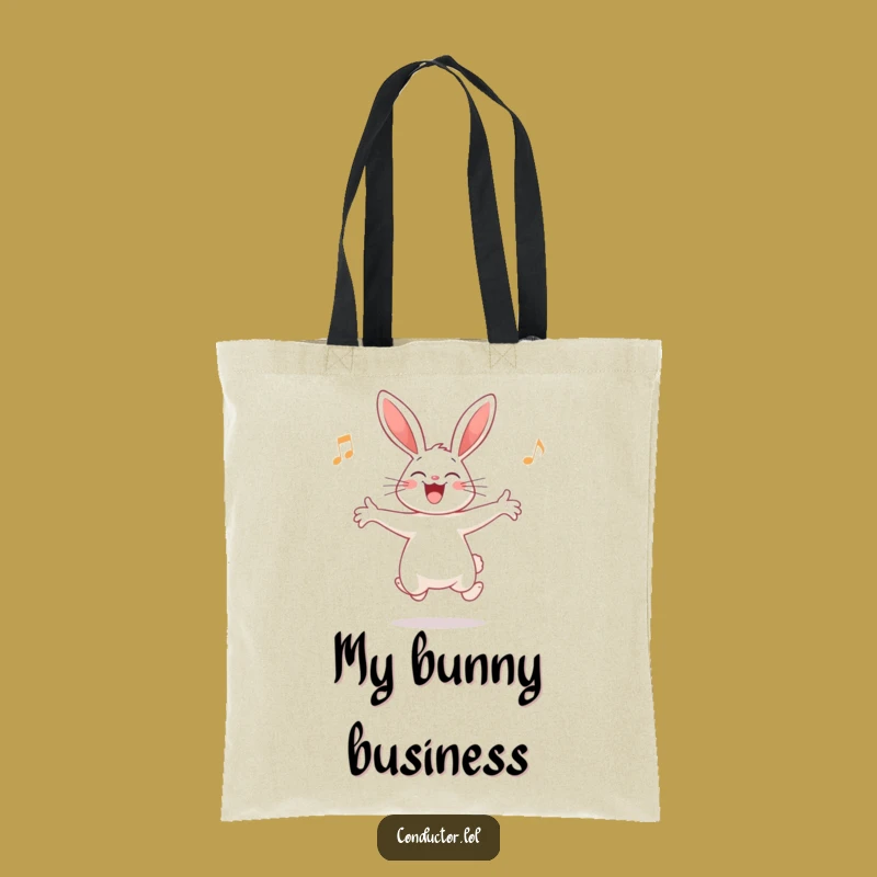 Funny Rabbit Conductor Tote Bag: Carry Your Tunes with Bunny-Sized Joy