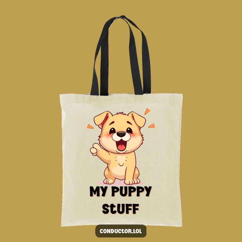 Funny Puppy Commander Tote Bag - Energetic Barking Bag for Dog Lovers