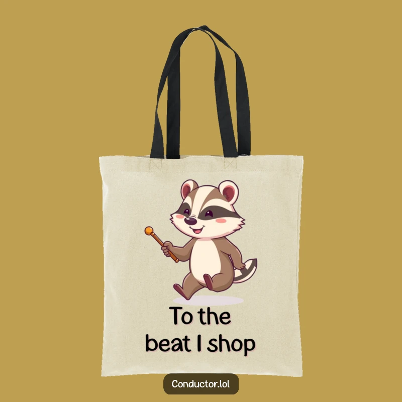 Funny Badger Conductor Tote Bag: Carry Your Essentials with Marching Zeal
